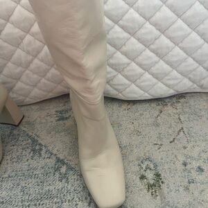 Zara Off-White Heeled Boots